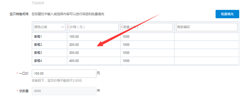 設(shè)置價(jià)格
